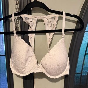 Aerie White Lace Racerback Bra